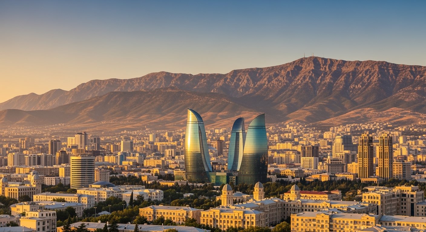 Baku City Skyline Azerbaijan